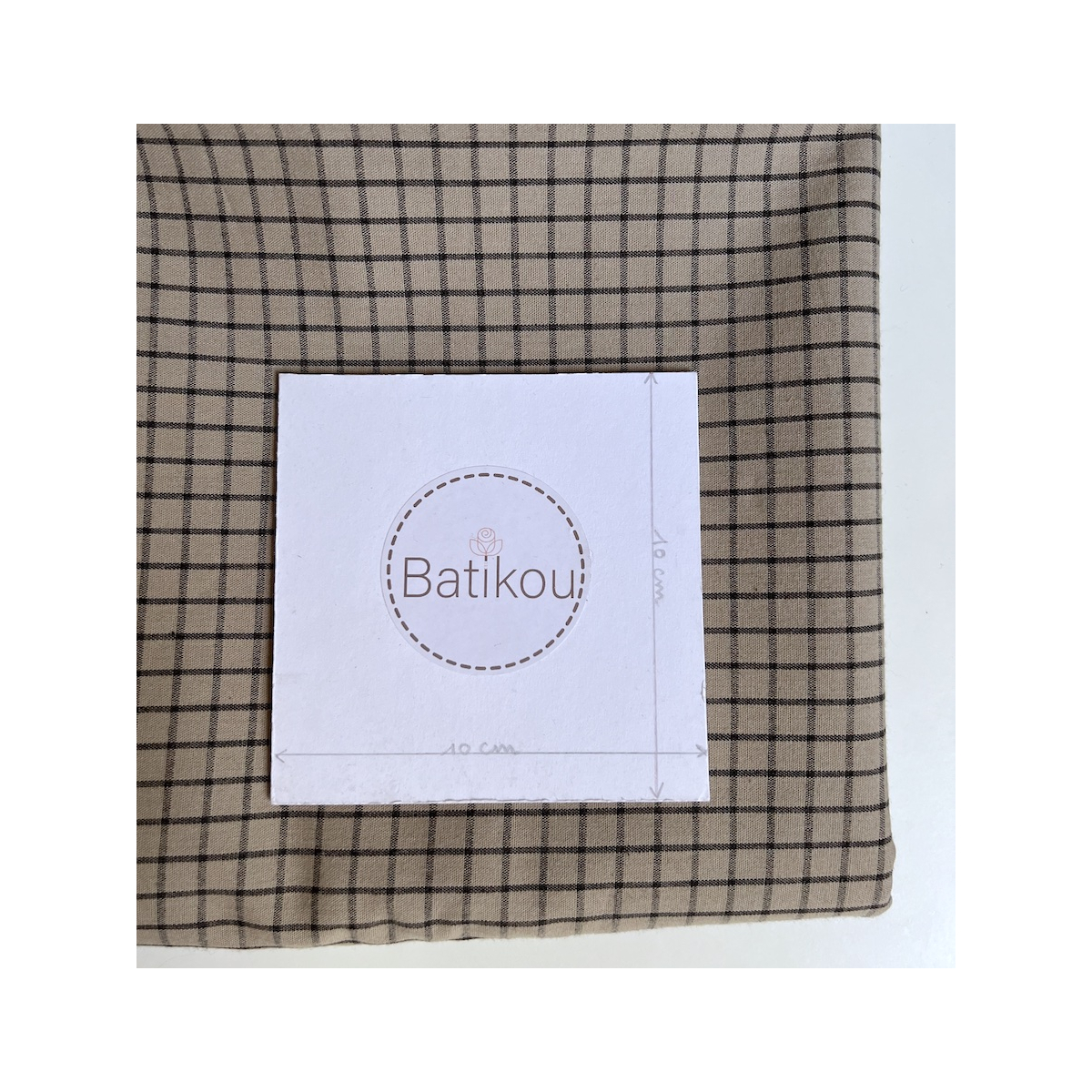 Jules - Popeline de coton tissé carreaux cappuccino et anthracite Tissus issus de l'agriculture biologique  - 3