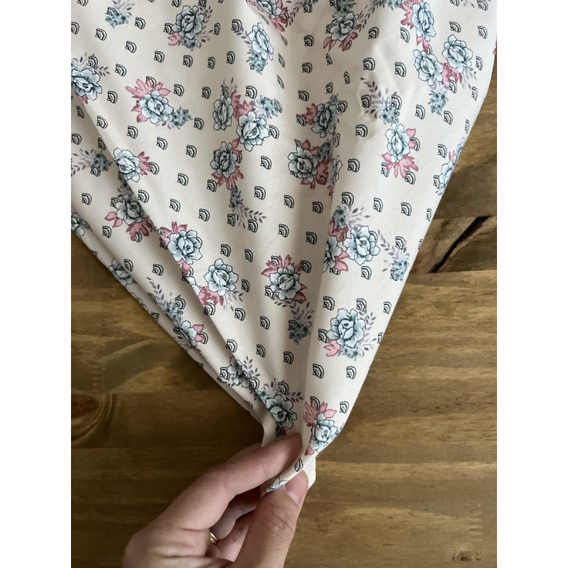 Monika - Popeline classique coton BIO fond nude à motifs fleuri Tissus issus de l'agriculture biologique  - 4