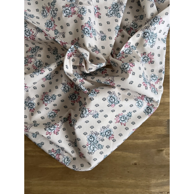 Monika - Popeline classique coton BIO fond nude à motifs fleuri Tissus issus de l'agriculture biologique  - 5