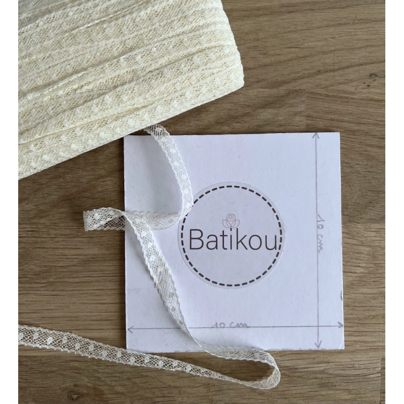 Dentelle française crème 8mm x 1m Batikou - 4