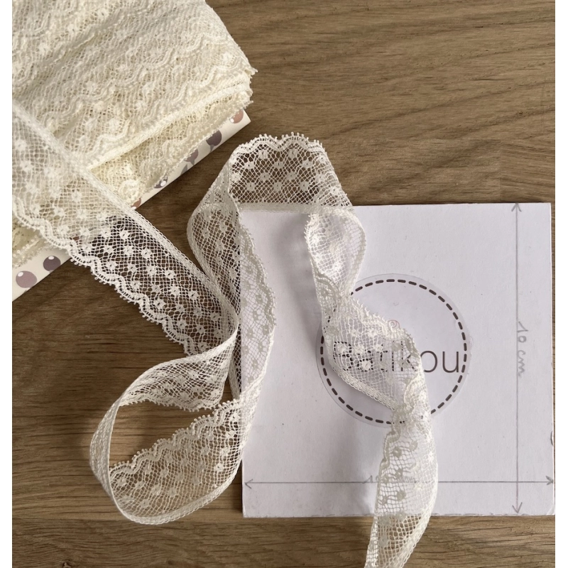 Dentelle française crème 25mm x 1m Batikou - 3