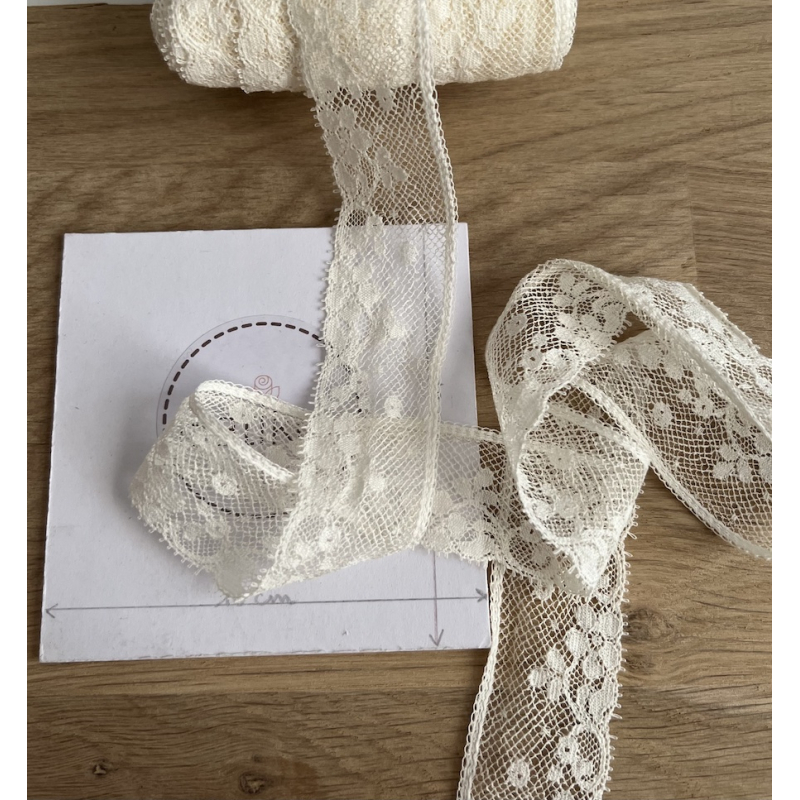 Dentelle française crème 30mm x 1m Batikou - 3