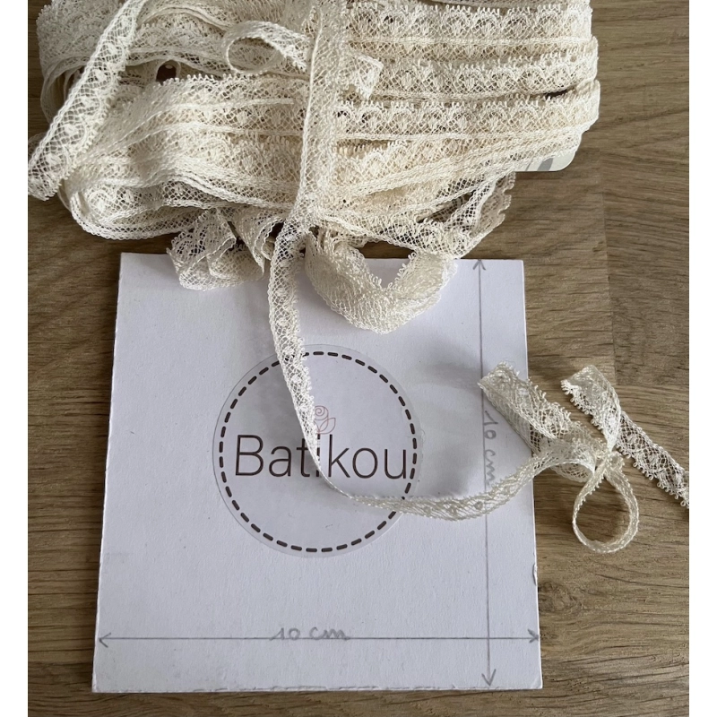 Dentelle française crème 8mm x 1m Batikou - 3