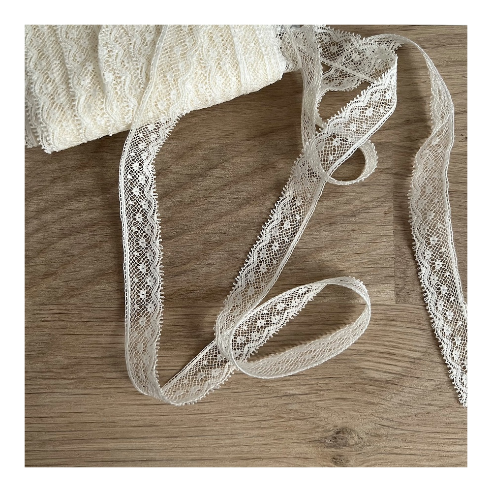 Dentelle française crème 15mm x 1m Batikou - 2