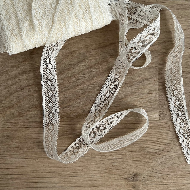 Dentelle française crème 15mm x 1m Batikou - 2