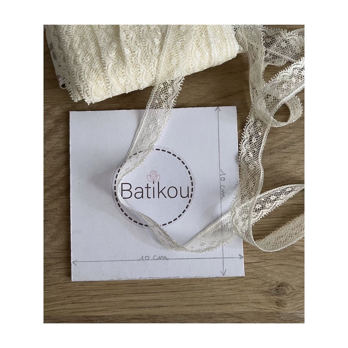 Dentelle française crème 15mm x 1m Batikou - 4 Dentelle française crème 15mm x 1m Batikou - 4