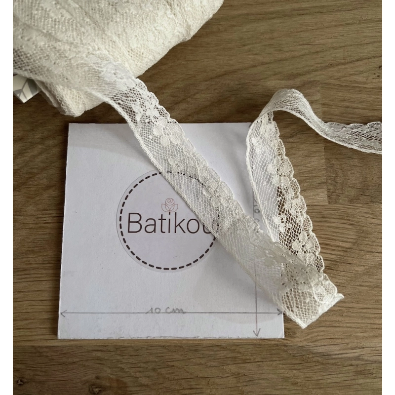 Dentelle française crème 22mm x 1m Batikou - 3