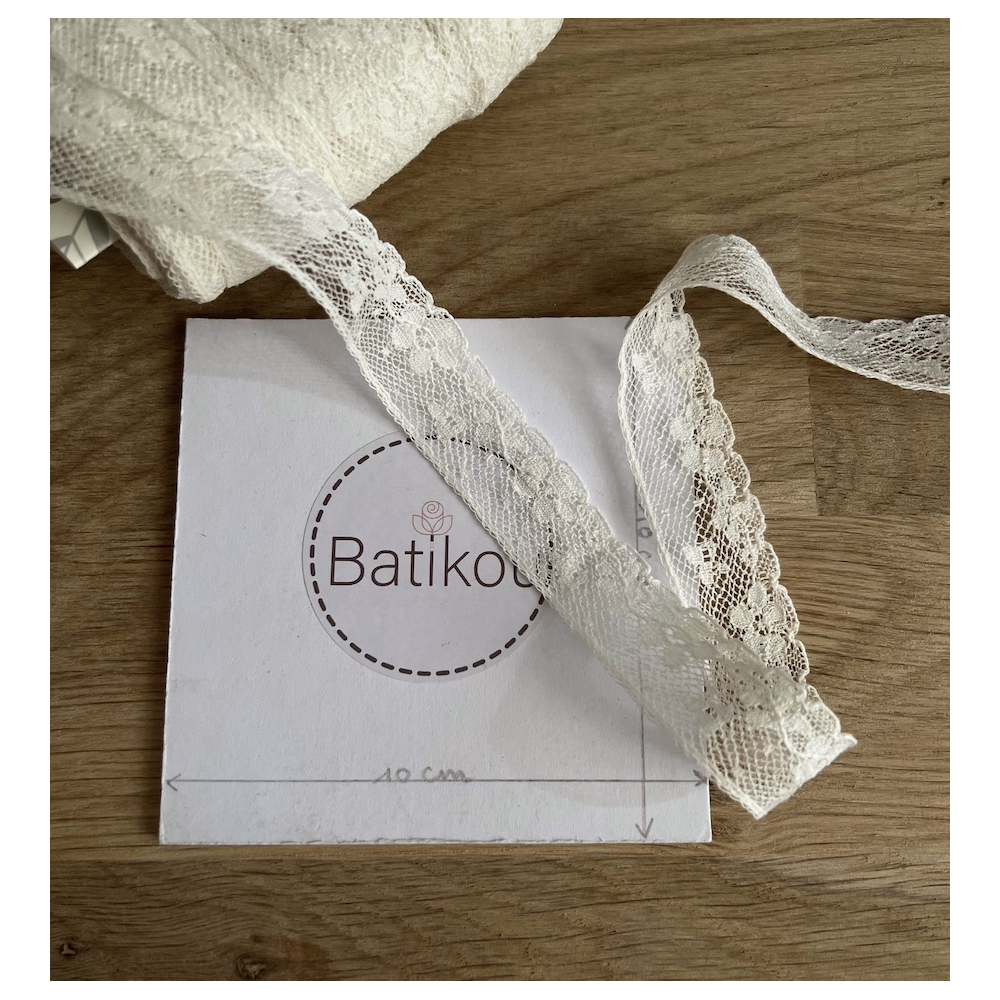 Dentelle française crème 22mm x 1m Batikou - 3