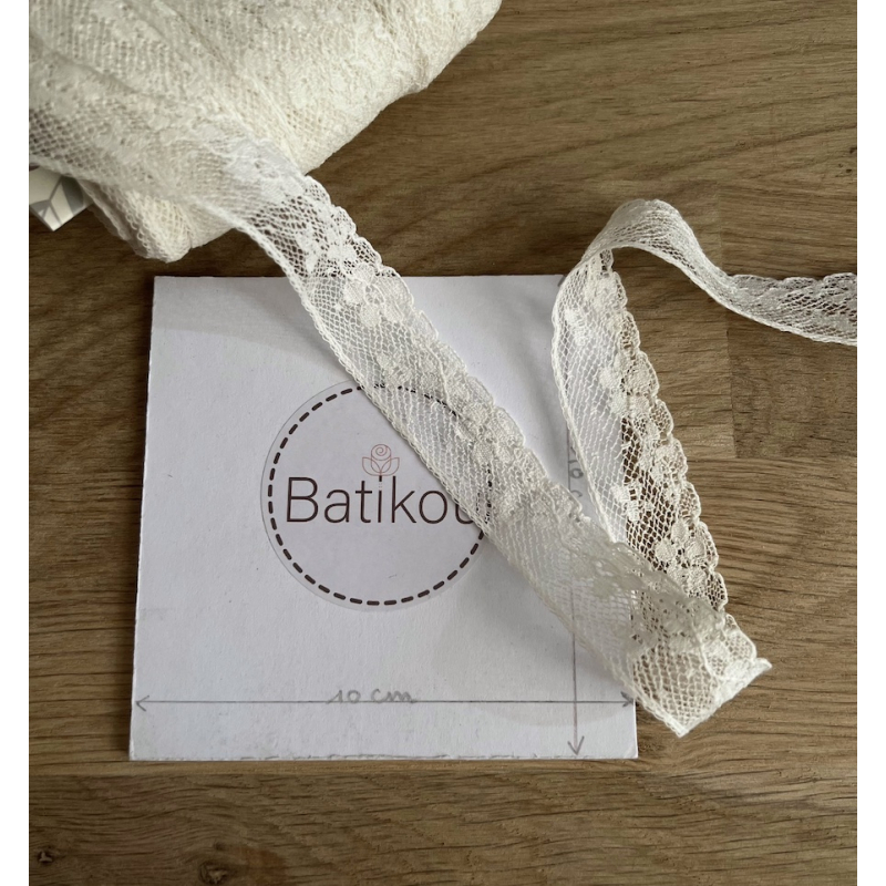 Dentelle française crème 22mm x 1m Batikou - 3