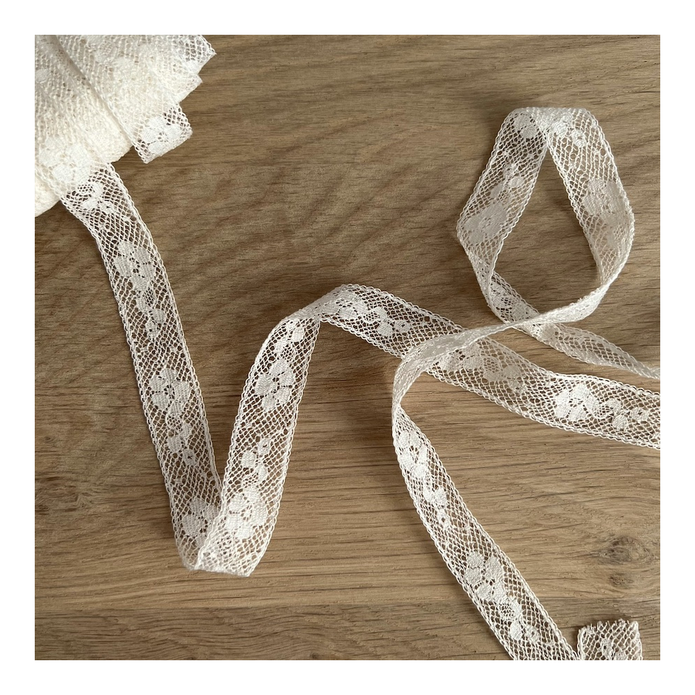 Dentelle française crème 16mm x 1m Batikou - 1