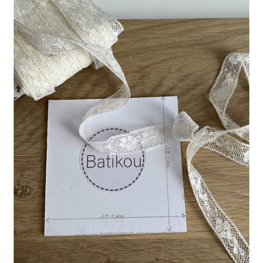 Dentelle française crème 16mm x 1m Batikou - 4