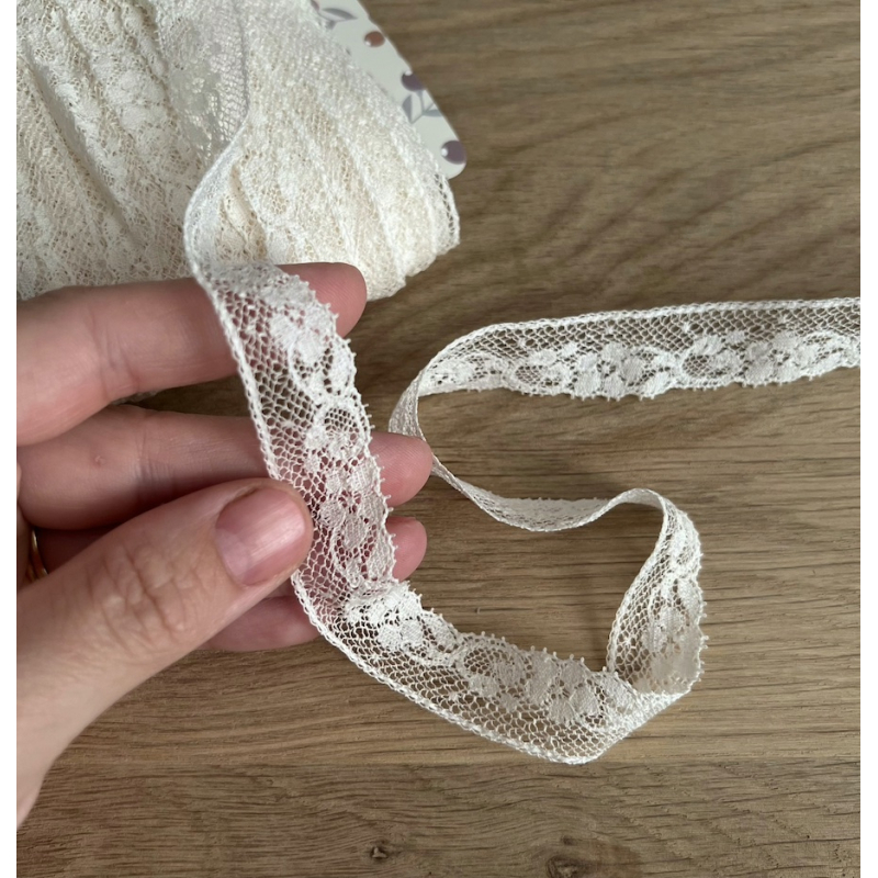 Dentelle française crème 18mm x 1m Batikou - 2