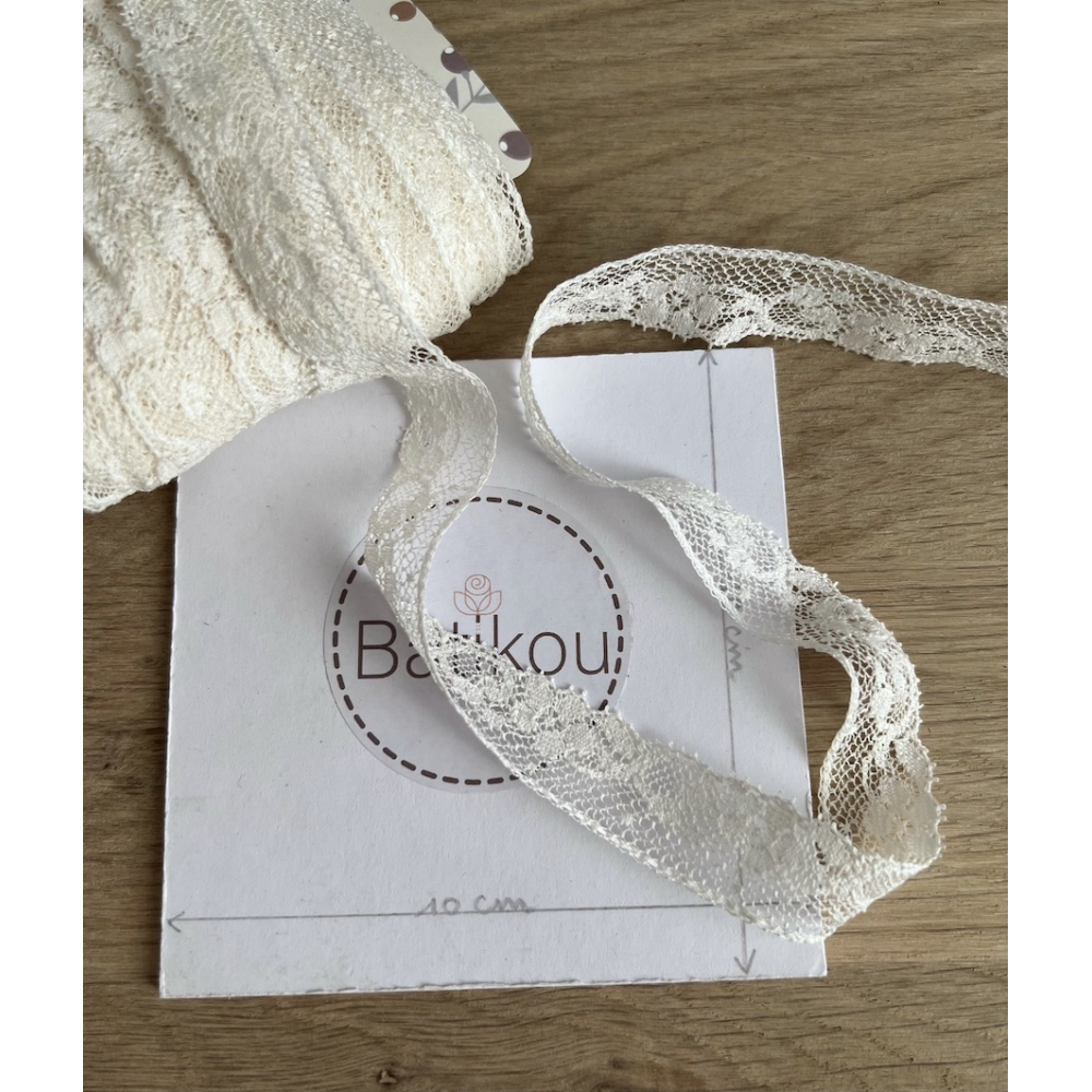 Dentelle française crème 18mm x 1m Batikou - 3