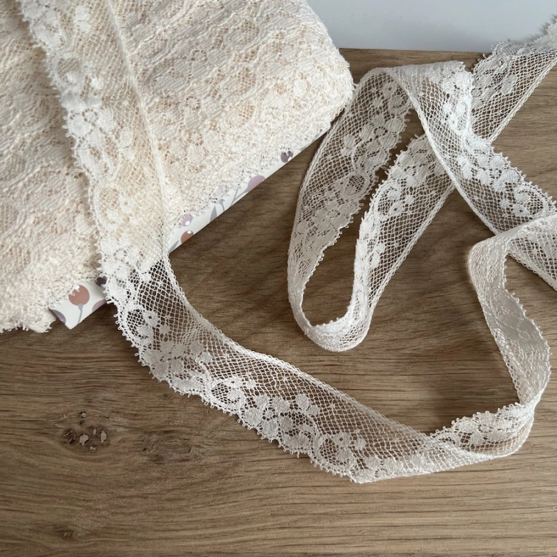 Dentelle française crème 24mm x 1m Batikou - 5