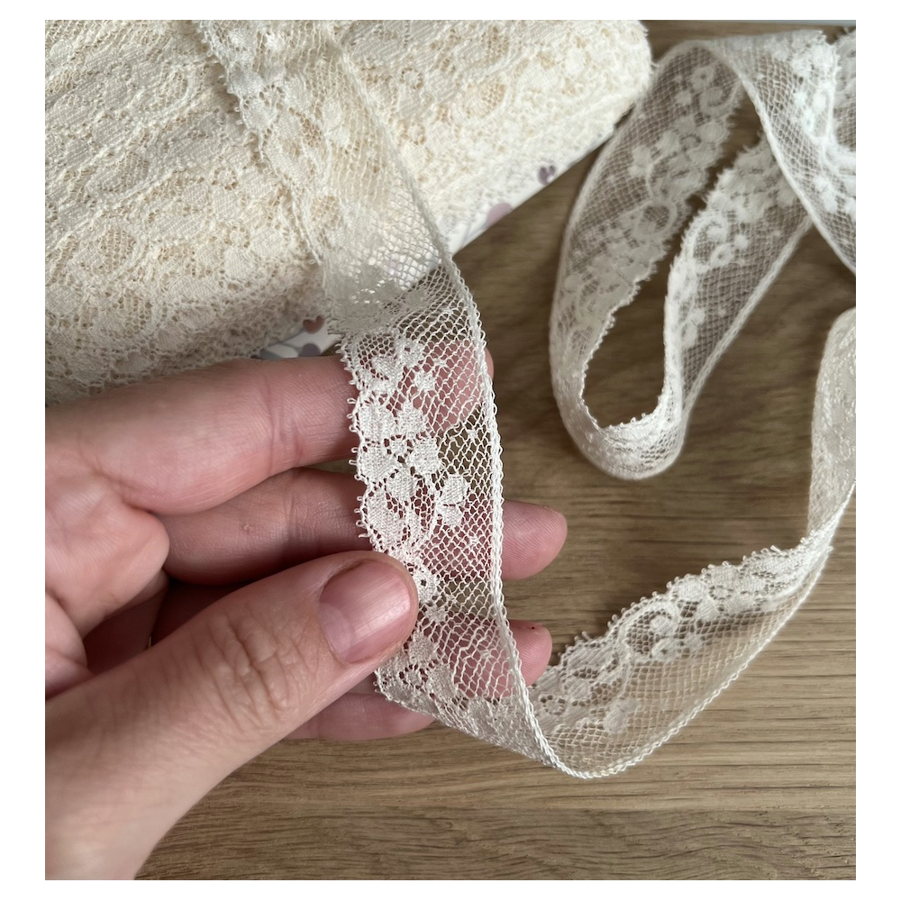 Dentelle française crème 24mm x 1m Batikou - 2 Dentelle française crème 24mm x 1m Batikou - 2