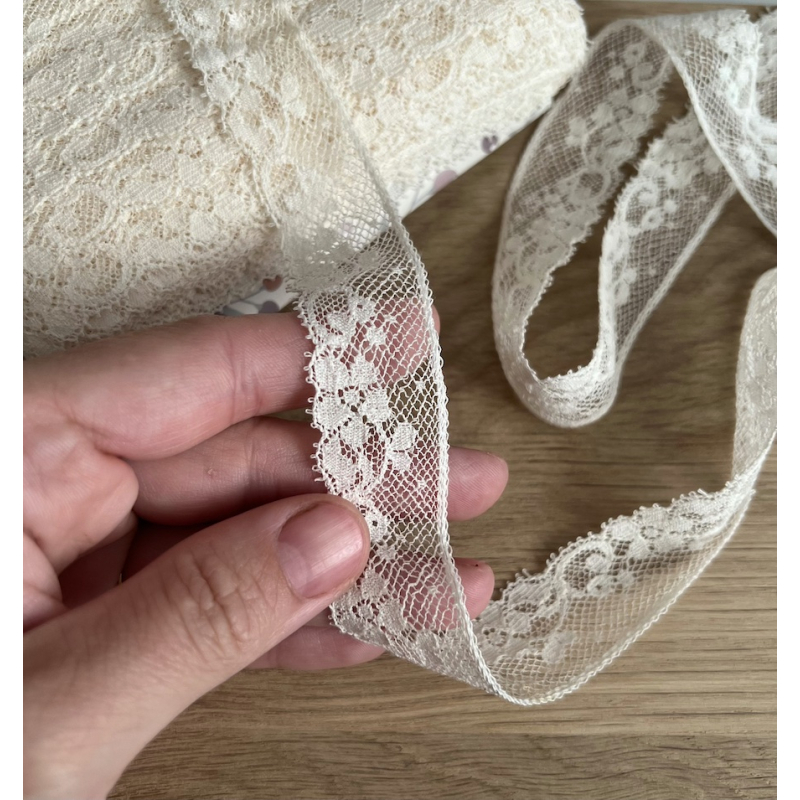 Dentelle française crème 24mm x 1m Batikou - 2 Dentelle française crème 24mm x 1m Batikou - 2