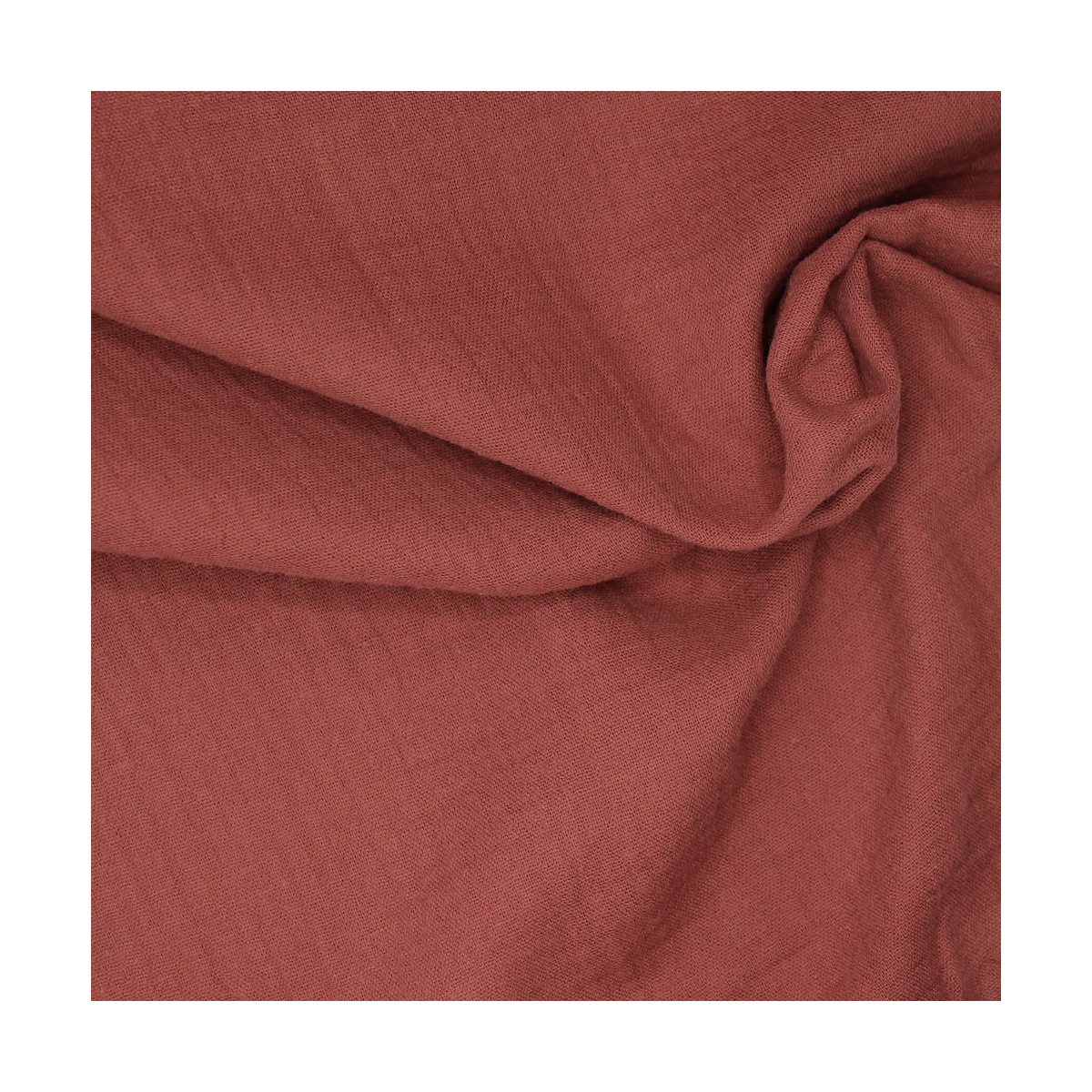 Double gaze de coton BIO unie terre de sienne Double gaze de coton BIO unie terre de sienne