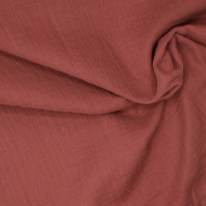 Double gaze de coton BIO unie terre de sienne
