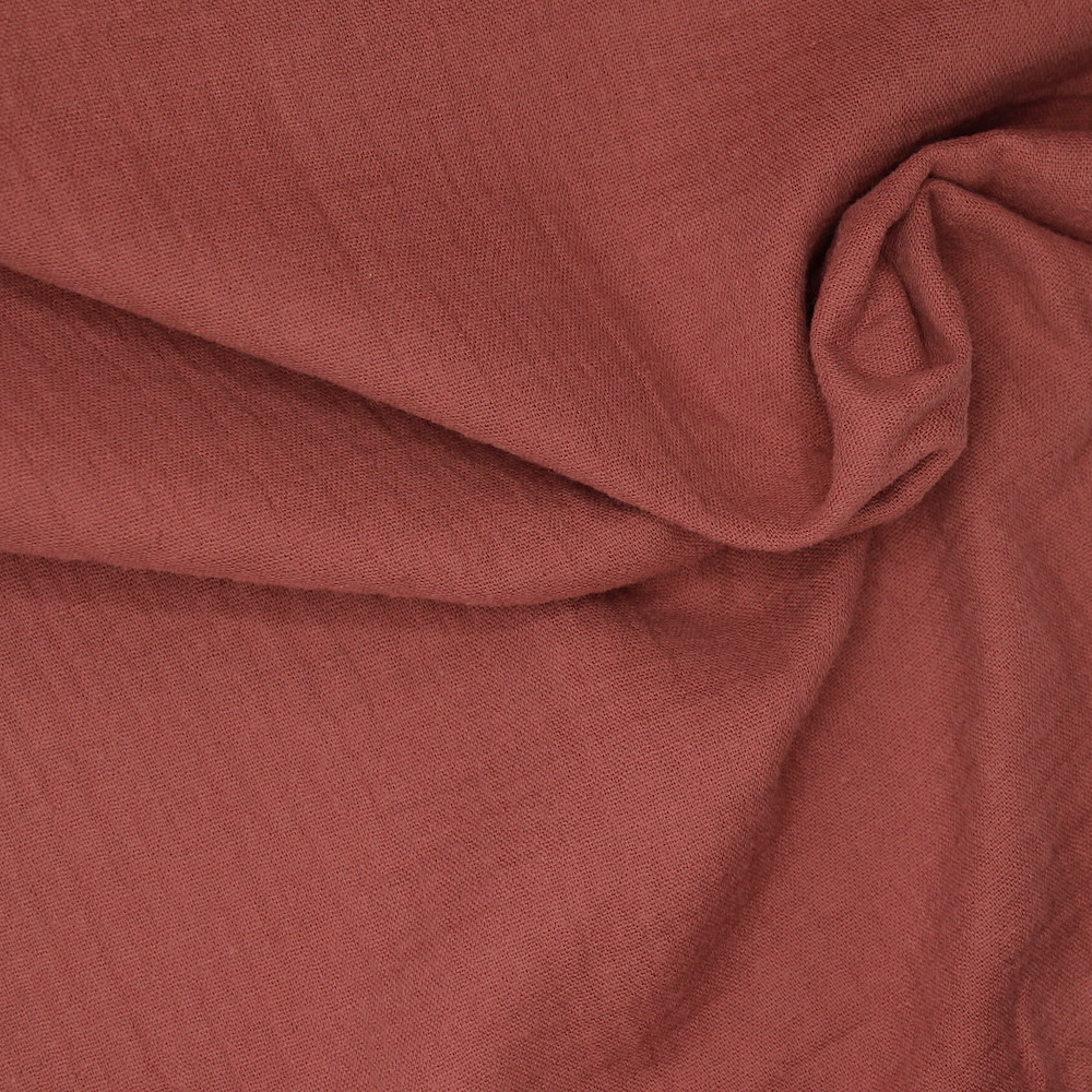 Double gaze de coton BIO unie terre de sienne