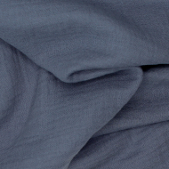 Double gaze de coton BIO unie bleuDenim foncé Double gaze de coton BIO unie bleuDenim foncé