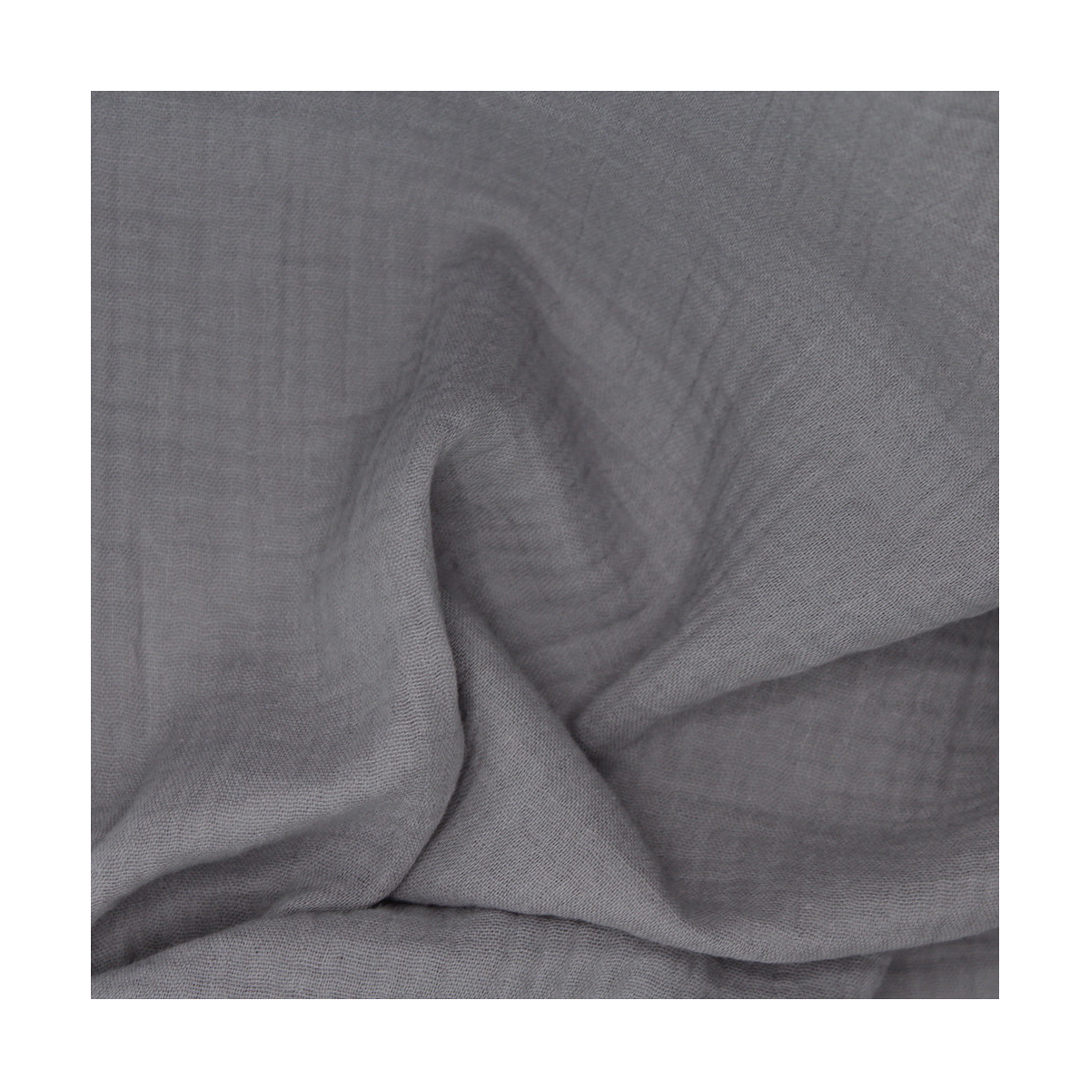 Double gaze de coton BIO unie gris éléphant Double gaze de coton BIO unie gris éléphant