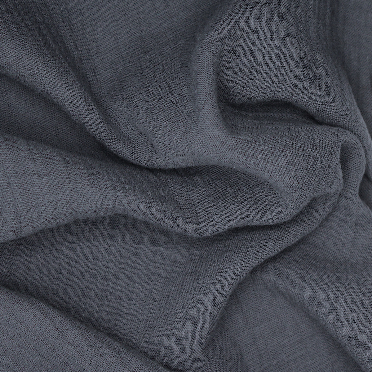 Double gaze de coton BIO unie gris météorite Double gaze de coton BIO unie gris météorite