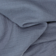 Double gaze de coton BIO unie bleu vénitien