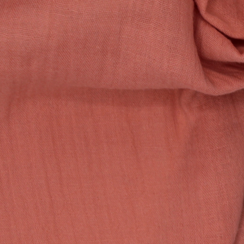 Double gaze de coton BIO unie ROSE blush