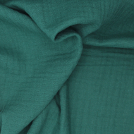 Double gaze de coton BIO unie vert cèdre Double gaze de coton BIO unie vert cèdre