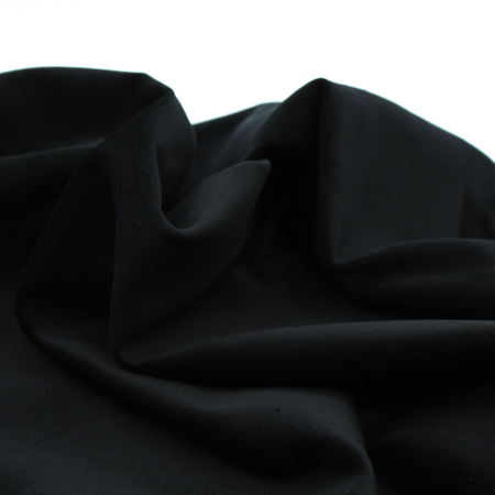 Velours ras coton organique coloris Noir intense Velours ras coton organique coloris Noir intense