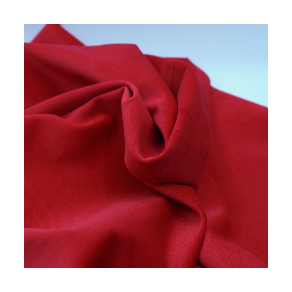 Velours ras coton organique coloris rouge Velours ras coton organique coloris rouge