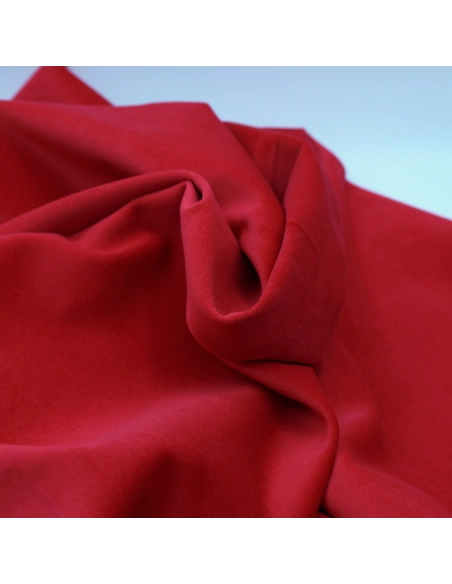 Velours ras coton organique coloris rouge