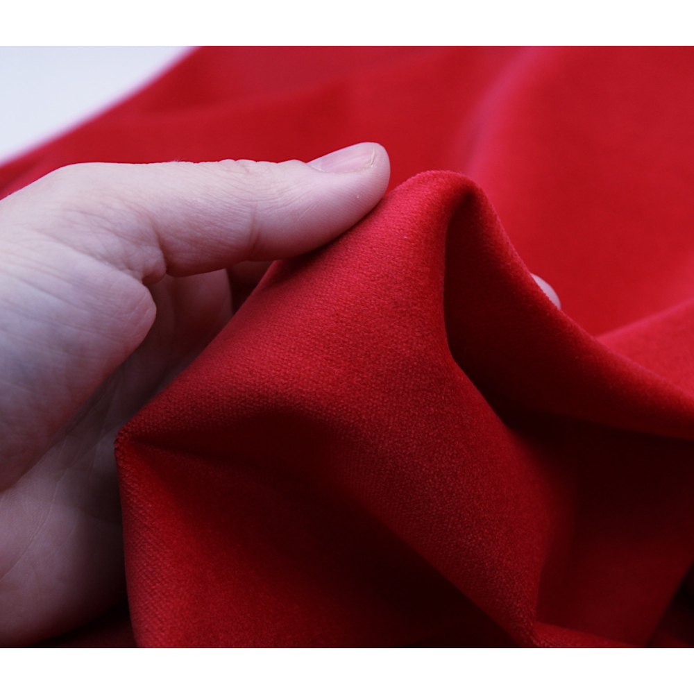 Velours ras coton organique coloris rouge