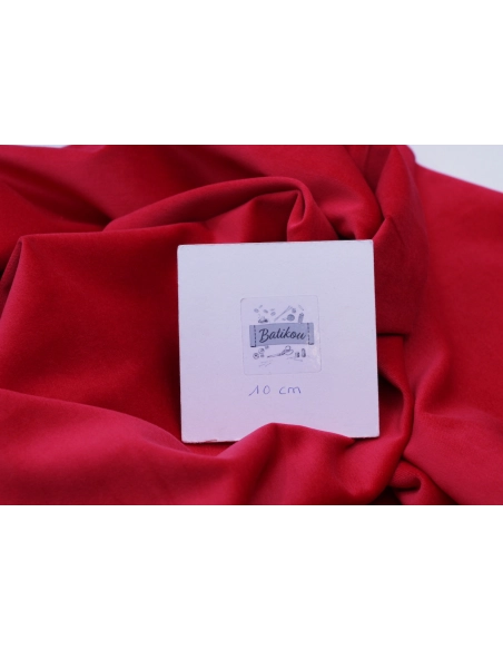 Velours ras coton organique coloris rouge