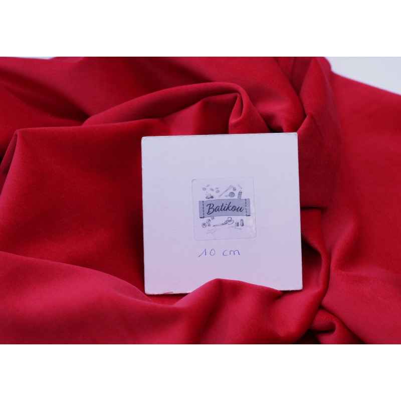 Velours ras coton organique coloris rouge