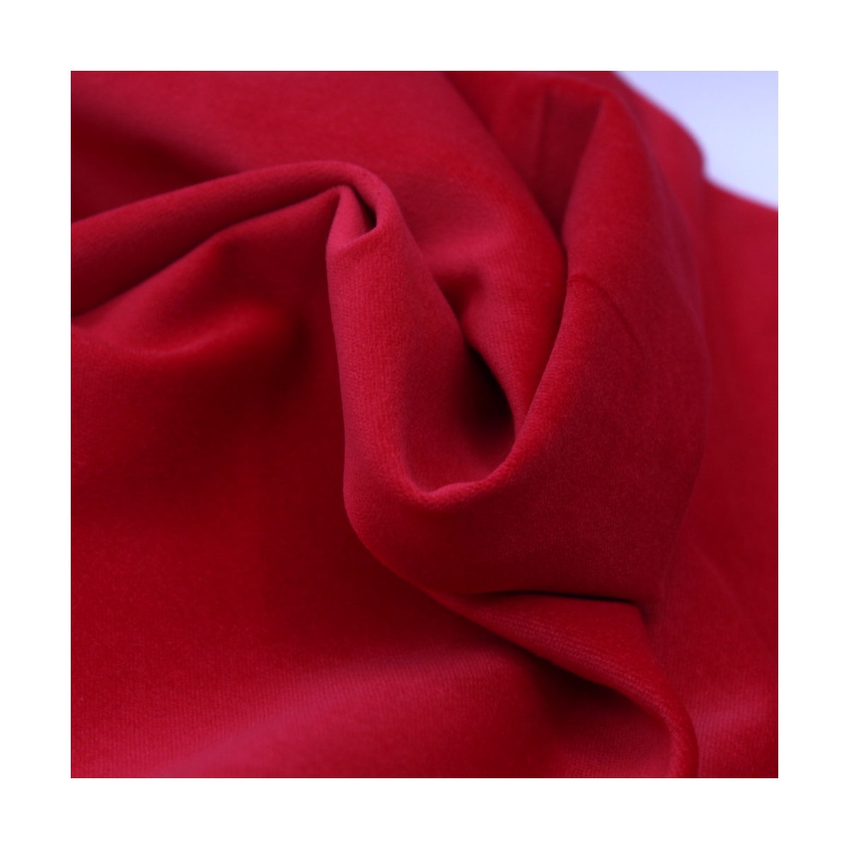 Velours ras coton organique coloris rouge Velours ras coton organique coloris rouge