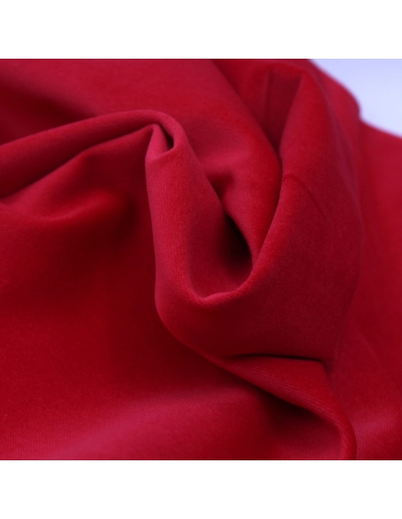Velours ras coton organique coloris rouge