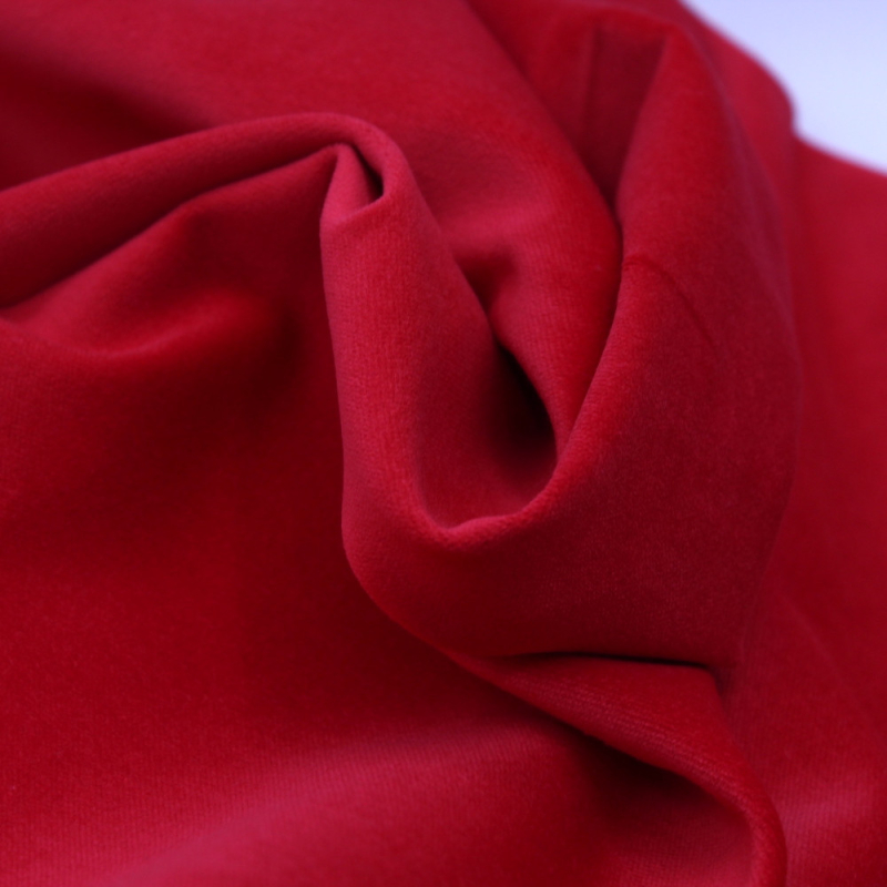 Velours ras coton organique coloris rouge