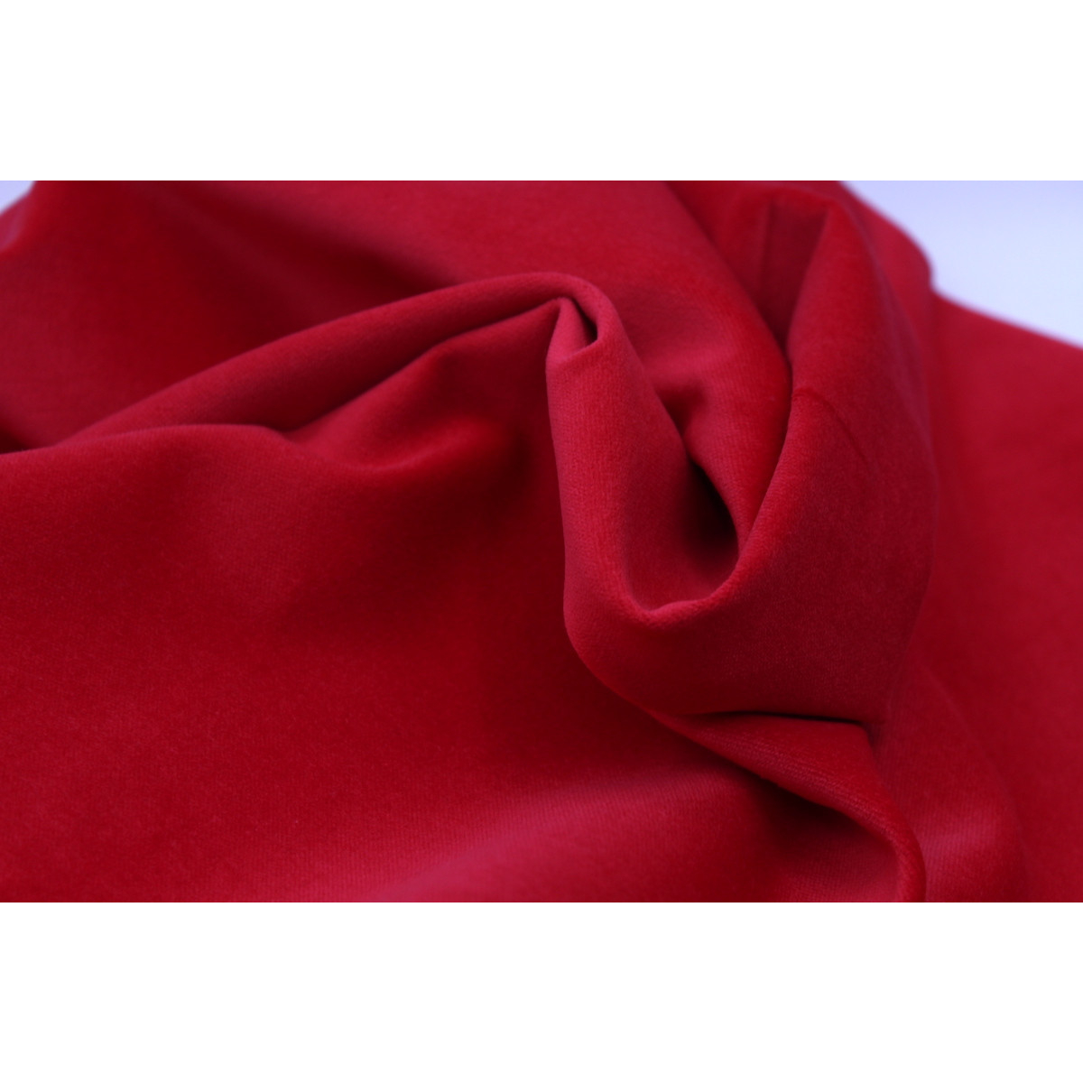 Velours ras coton organique coloris rouge Velours ras coton organique coloris rouge