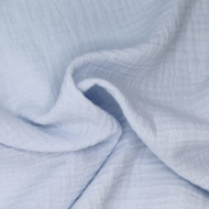 Double gaze de coton BIO unie bleu poudré