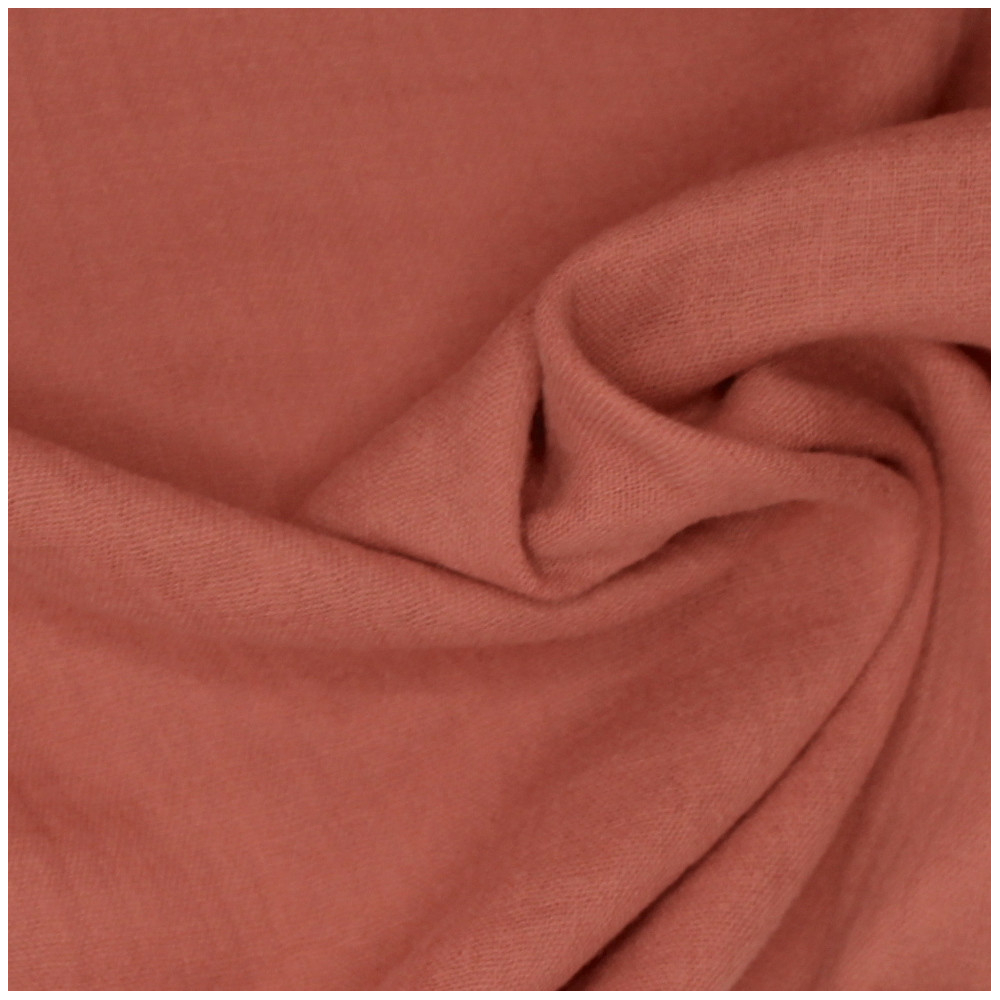 Double gaze de coton BIO unie corail clair