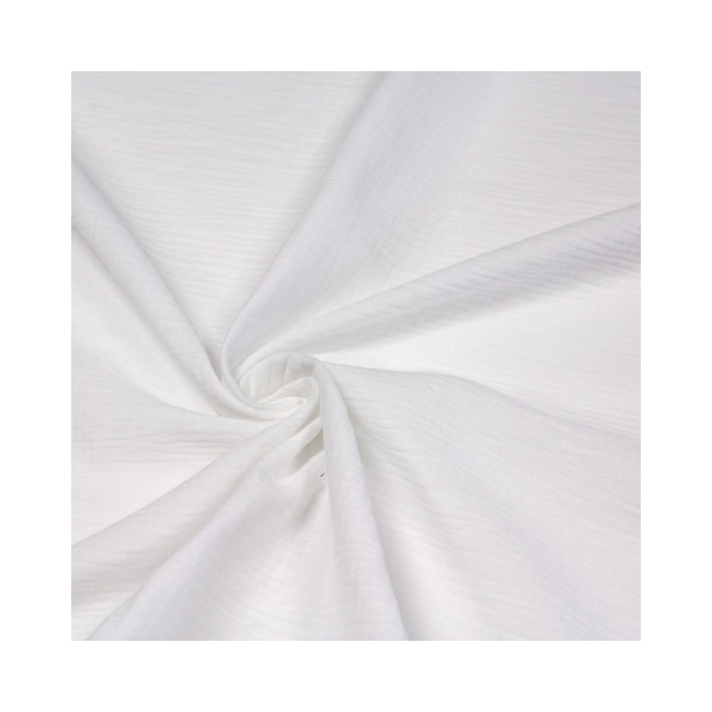 Double gaze de coton BIO unie blanc