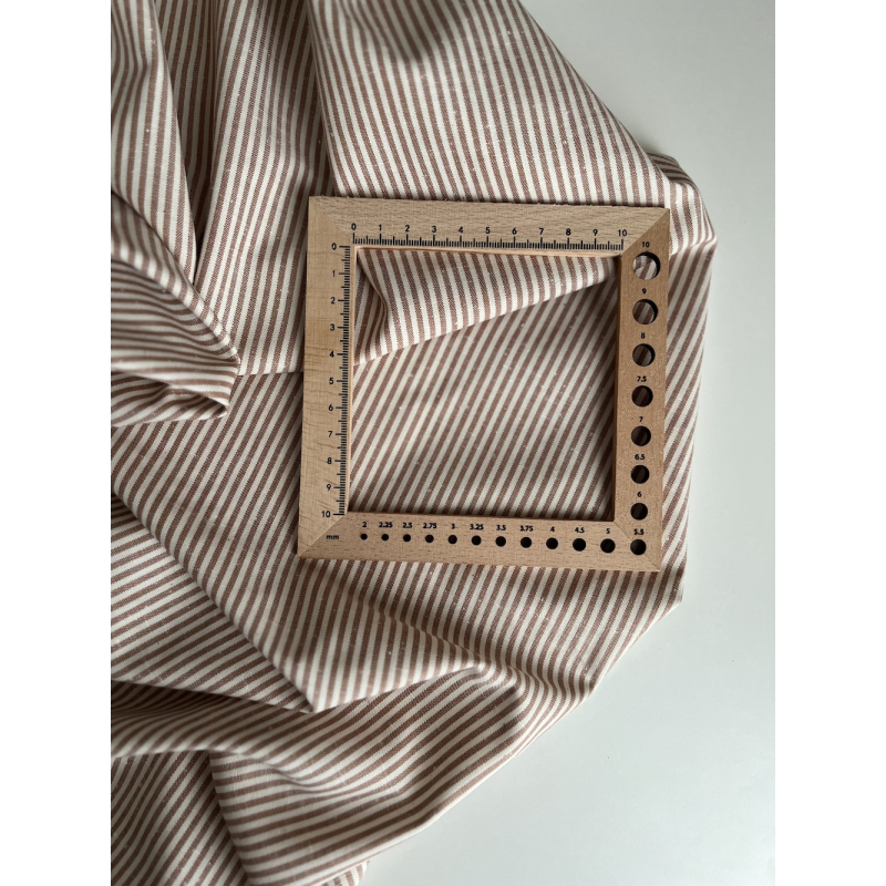 Coton chiné aspect brut rayures moyennes 2mm coloris caramel au beurre salé Batikou - 6