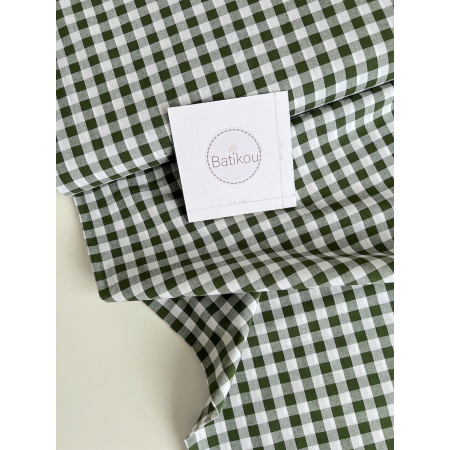 Coton vichy carreaux 10mm vert sapin Qualité Oeko-tex - 2
