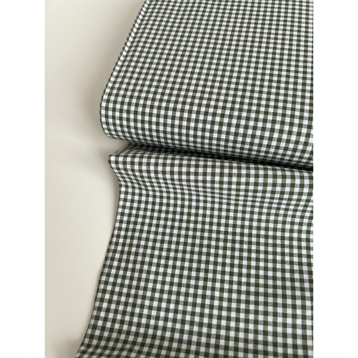 Coton vichy mini carreaux vert sapin et blanc 2.7mm Qualité Oeko-tex - 2