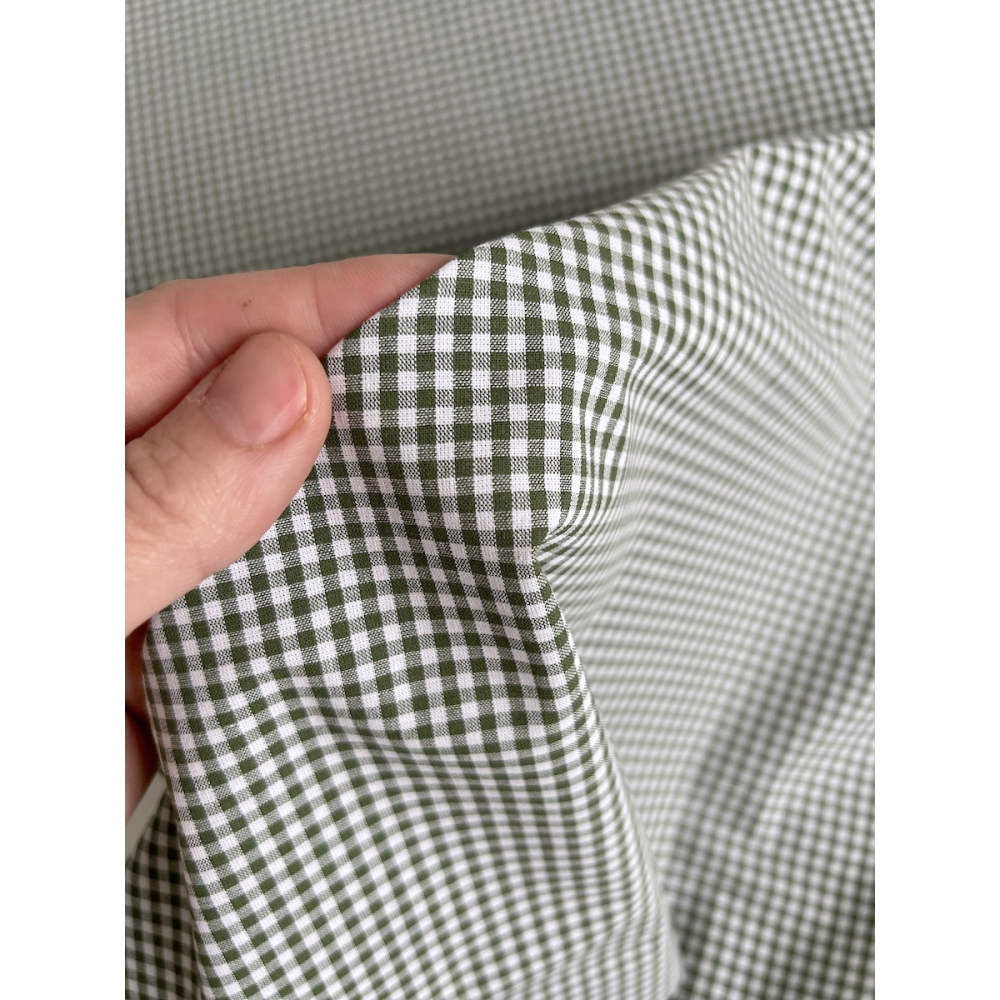 Coton vichy mini carreaux vert sapin et blanc 2.7mm Qualité Oeko-tex - 4