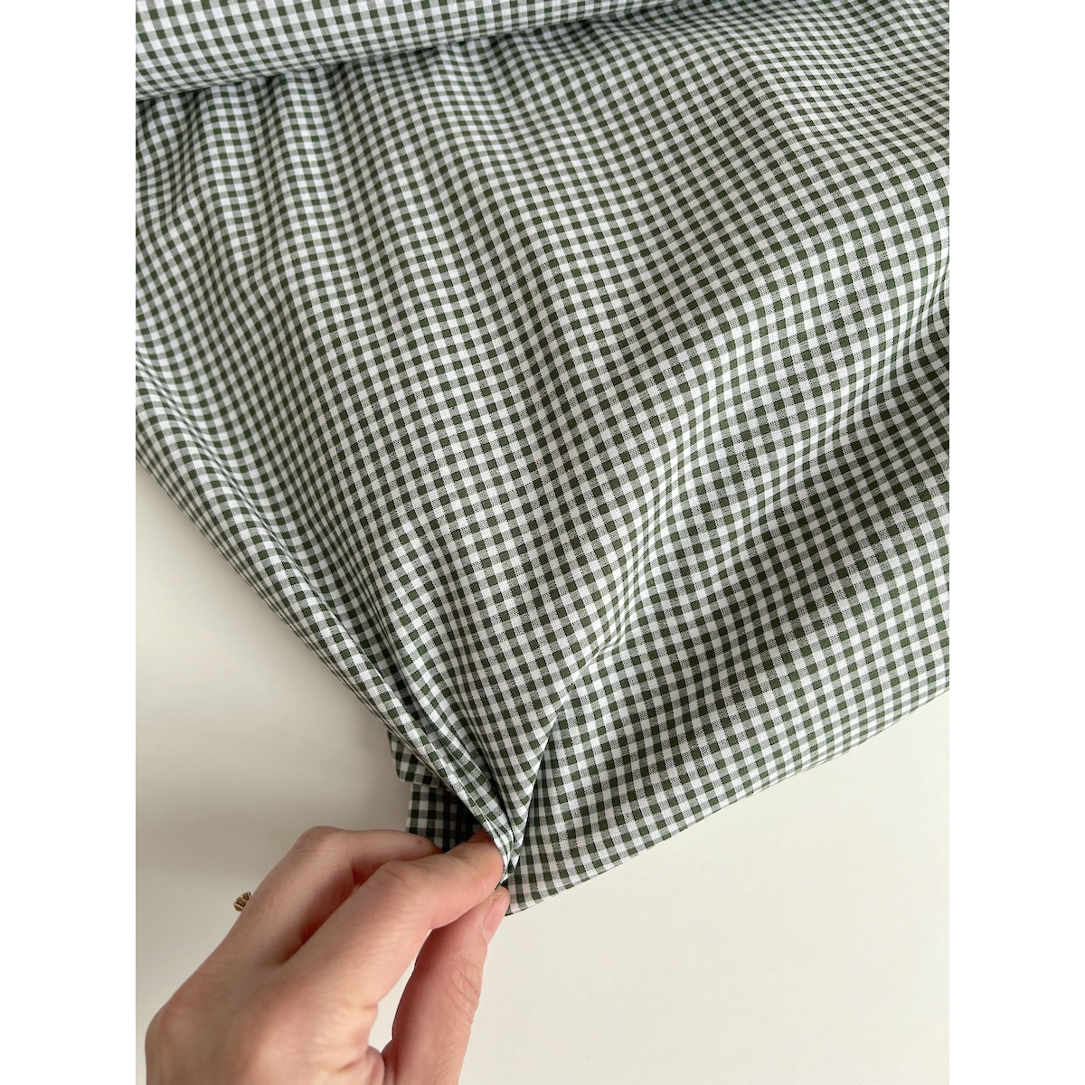 Coton vichy mini carreaux vert sapin et blanc 2.7mm Qualité Oeko-tex - 5