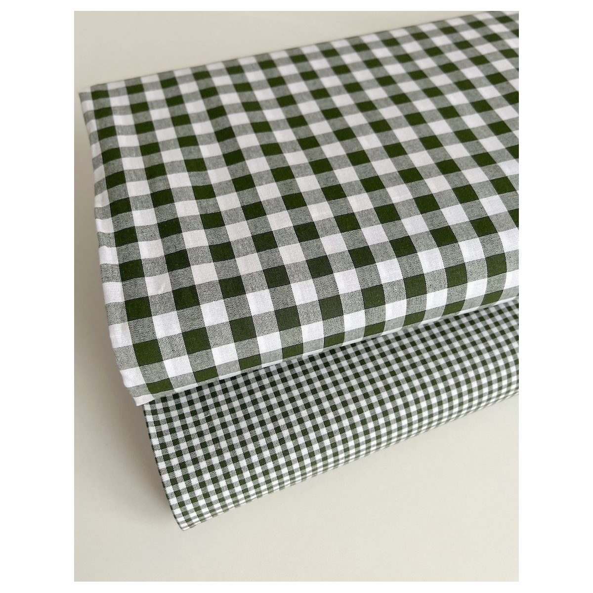 Coton vichy mini carreaux vert sapin et blanc 2.7mm Qualité Oeko-tex - 7