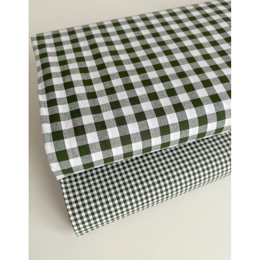 Coton vichy mini carreaux vert sapin et blanc 2.7mm Qualité Oeko-tex - 7