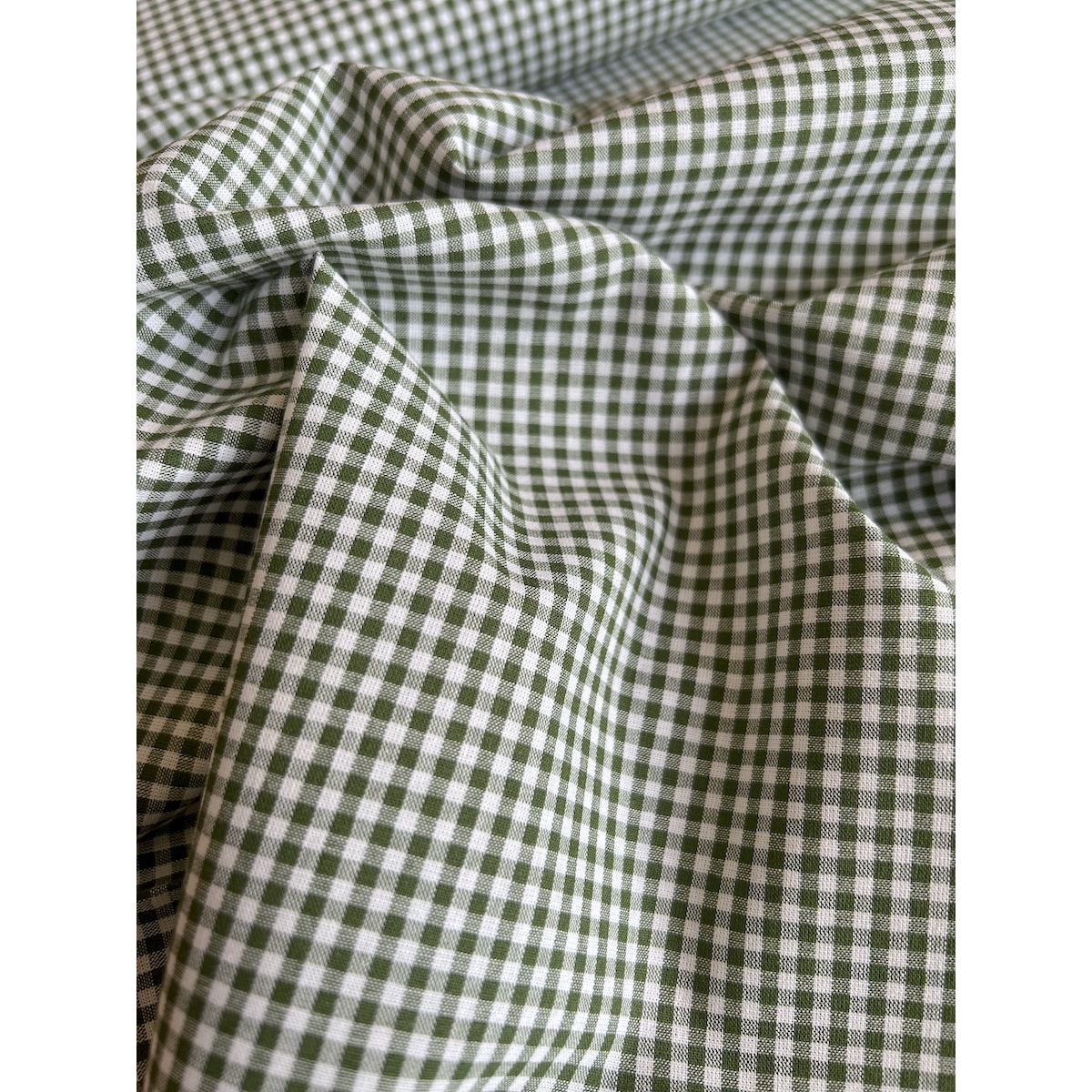 Coton vichy mini carreaux vert sapin et blanc 2.7mm Qualité Oeko-tex - 8